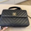 Chanel Lambskin Quilted Small Trendy CC Dual Handle Flap Bag Black Gold Hardware