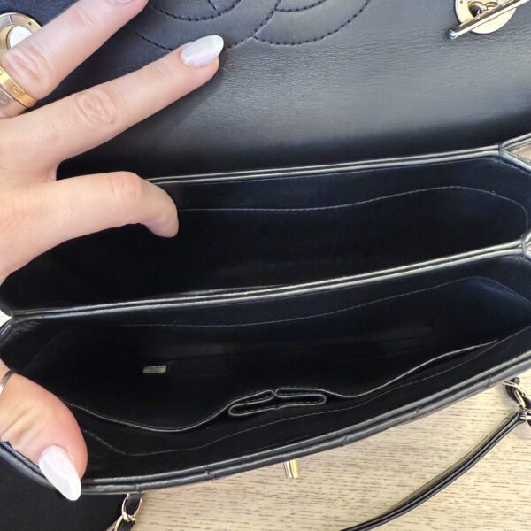 Chanel Lambskin Quilted Small Trendy CC Dual Handle Flap Bag Black Gold Hardware