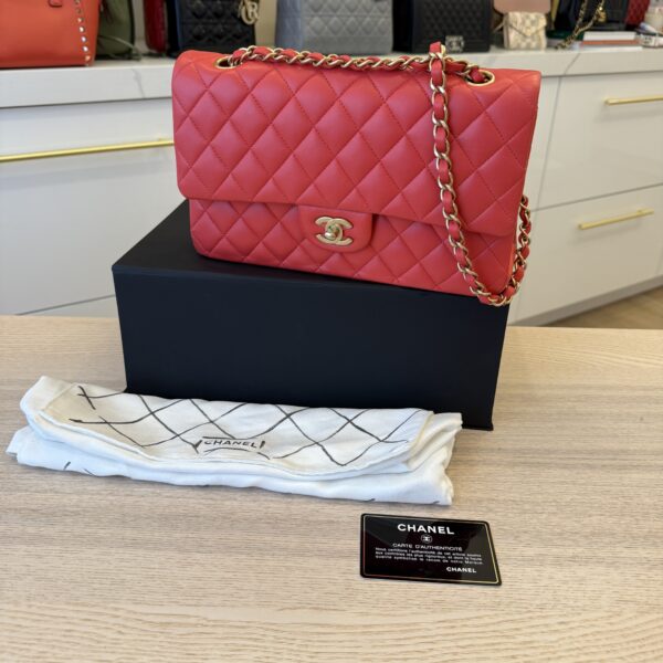 Chanel Lambskin Quilted Medium Double Flap Aged Gold Hardware