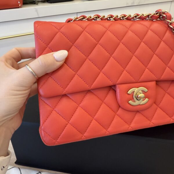 Chanel Lambskin Quilted Medium Double Flap Aged Gold Hardware