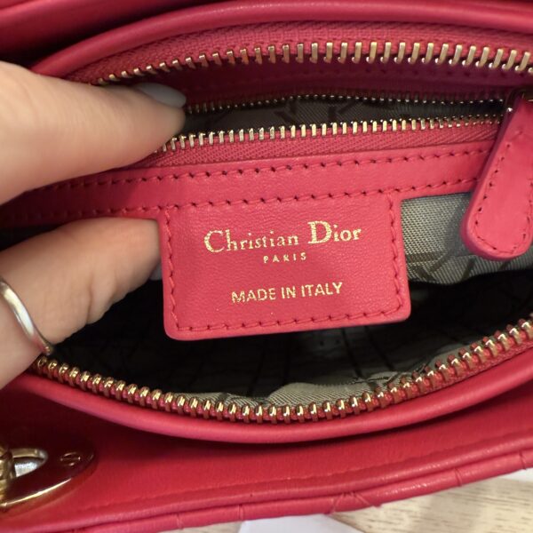 Christian Dior Lambskin Cannage Medium Lady Dior Gold Hardware Pink