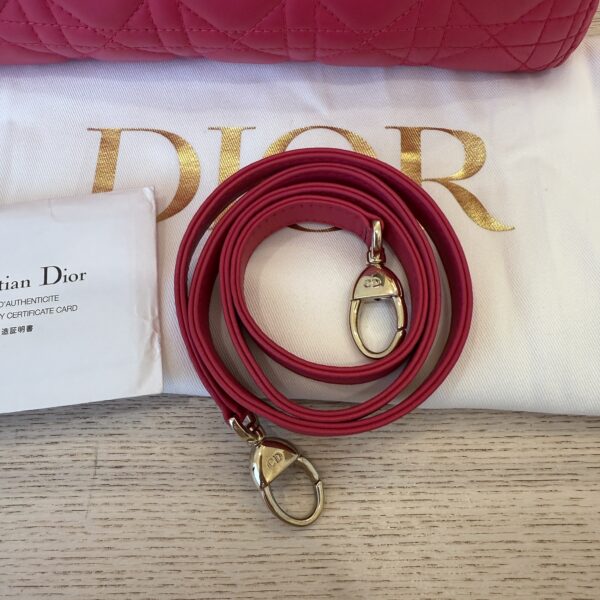 Christian Dior Lambskin Cannage Medium Lady Dior Gold Hardware Pink