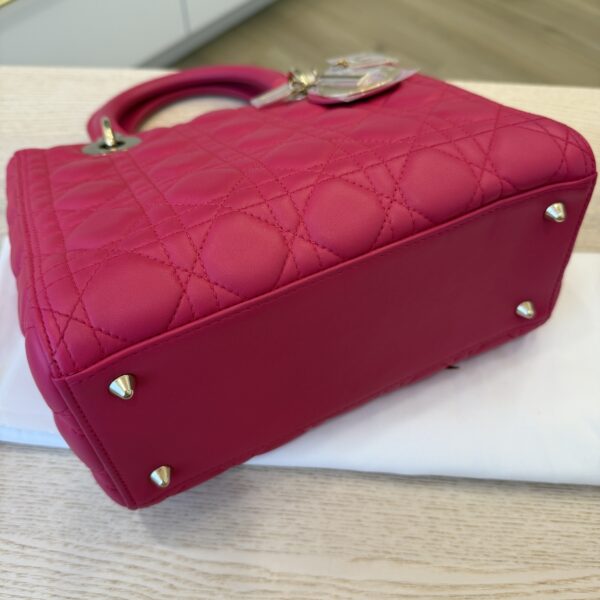 Christian Dior Lambskin Cannage Medium Lady Dior Gold Hardware Pink