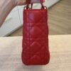 Christian Dior Lambskin Cannage Small Lady Dior Dark Red Gold Hardware Lucky Badges Strap