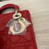 Christian Dior Lambskin Cannage Small Lady Dior Dark Red Gold Hardware Lucky Badges Strap