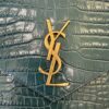 Louis Vuitton Calfskin Crocodile Embossed Monogram Cassandre Flap Pouch Foliage Green