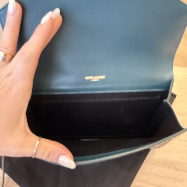 Louis Vuitton Calfskin Crocodile Embossed Monogram Cassandre Flap Pouch Foliage Green