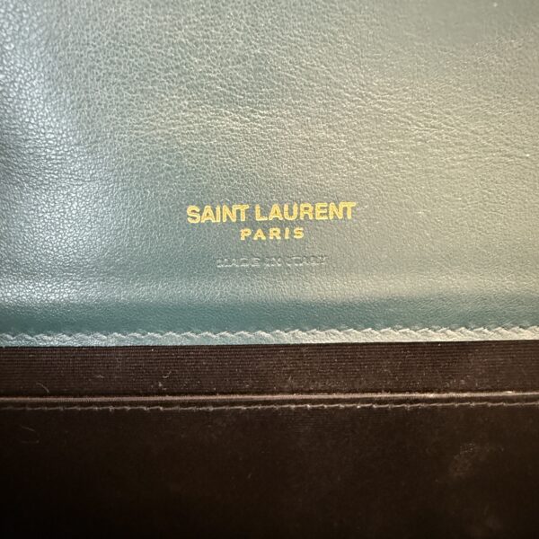 Louis Vuitton Calfskin Crocodile Embossed Monogram Cassandre Flap Pouch Foliage Green