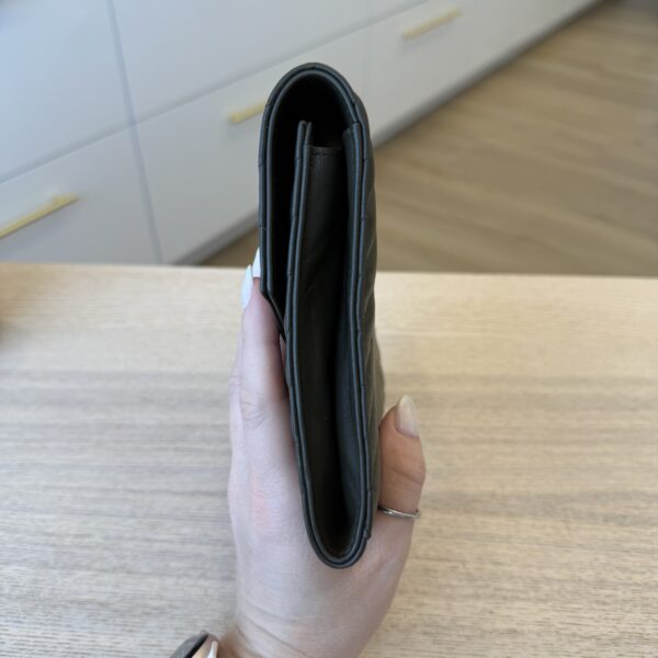 Saint Laurent YSL Monogram Flap Clutch Bag in Smooth Leather Light Musk