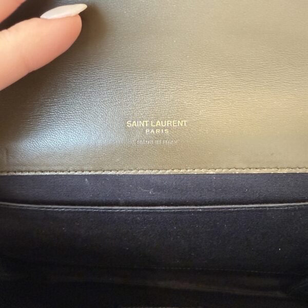 Saint Laurent YSL Monogram Flap Clutch Bag in Smooth Leather Light Musk