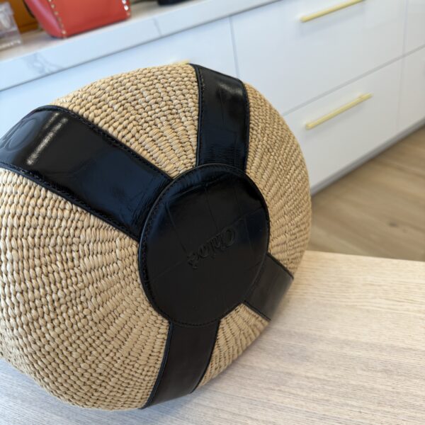 Chloe Large Woody Basket in Natural Fibers Leather