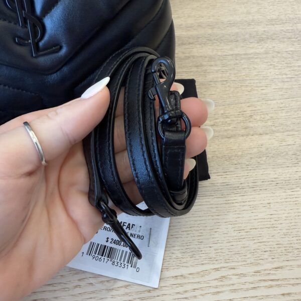 Saint Laurent (YSL) Calfskin Y Quilted Monogram Toy Loulou Satchel Black and Black hardware