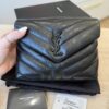 Saint Laurent (YSL) Calfskin Y Quilted Monogram Toy Loulou Satchel Black and Black hardware