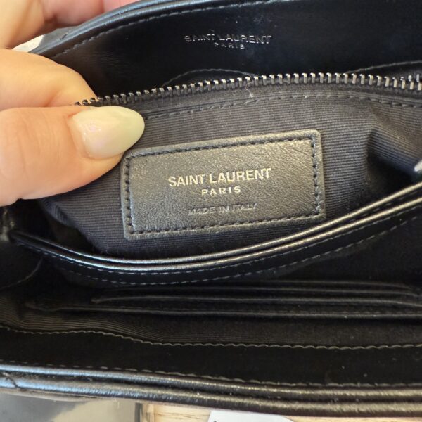 Saint Laurent (YSL) Calfskin Y Quilted Monogram Toy Loulou Satchel Black and Black hardware