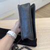 Saint Laurent (YSL) Crinkled Calfskin Matelasse Monogram Niki Chain Wallet Storm