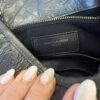 Saint Laurent (YSL) Crinkled Calfskin Matelasse Monogram Niki Chain Wallet Storm