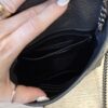 Saint Laurent (YSL) Crinkled Calfskin Matelasse Monogram Niki Chain Wallet Storm