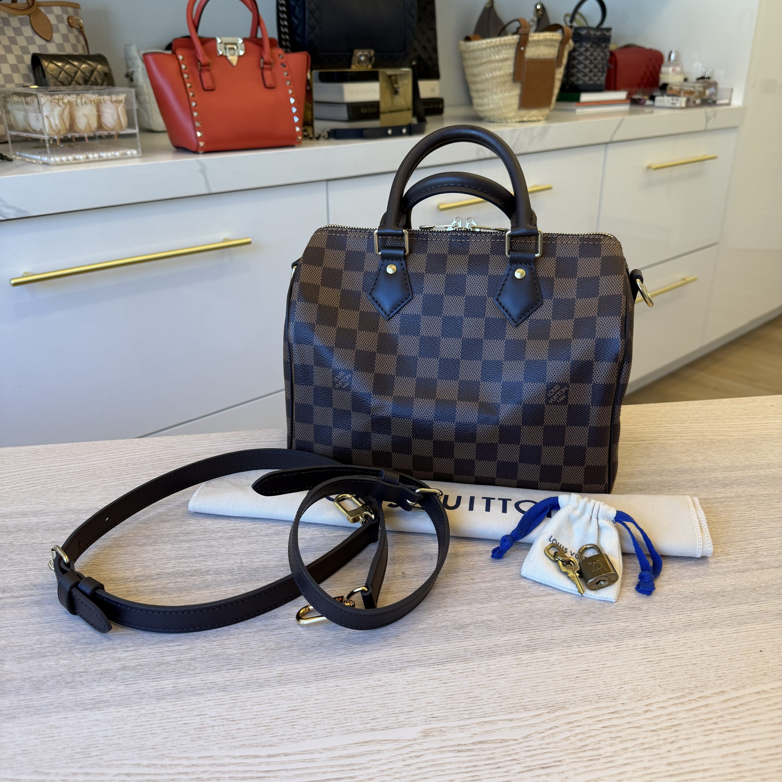 Louis Vuitton Damier Ebene Speedy 25 Bandouliere NM