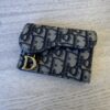 Christian Dior Oblique Saddle Card Holder Blue