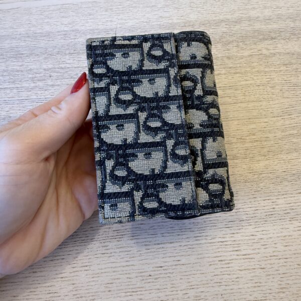 Christian Dior Oblique Saddle Card Holder Blue