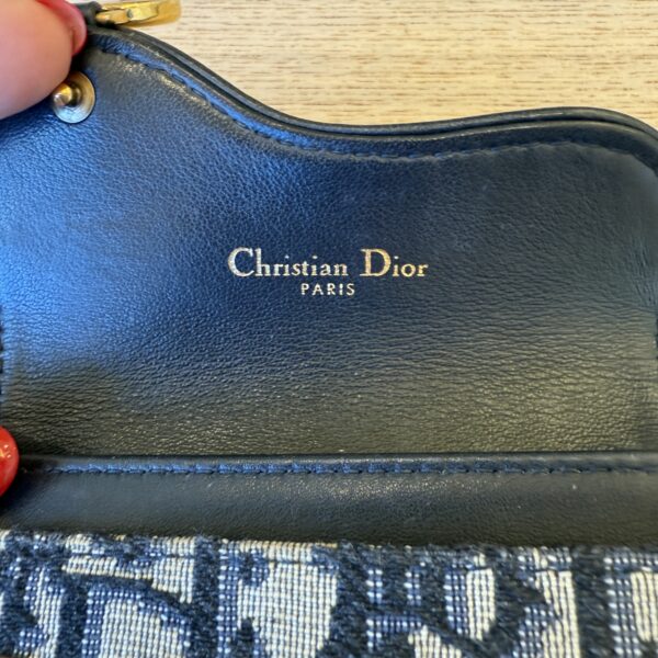 Christian Dior Oblique Saddle Card Holder Blue