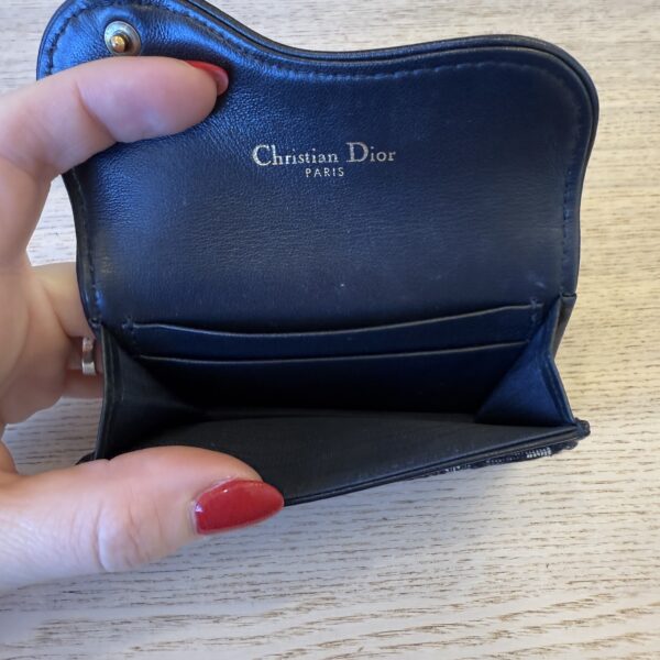 Christian Dior Oblique Saddle Card Holder Blue