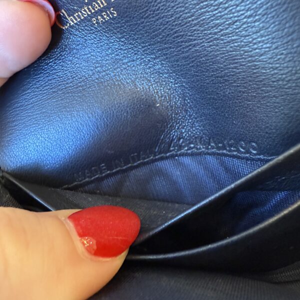 Christian Dior Oblique Saddle Card Holder Blue