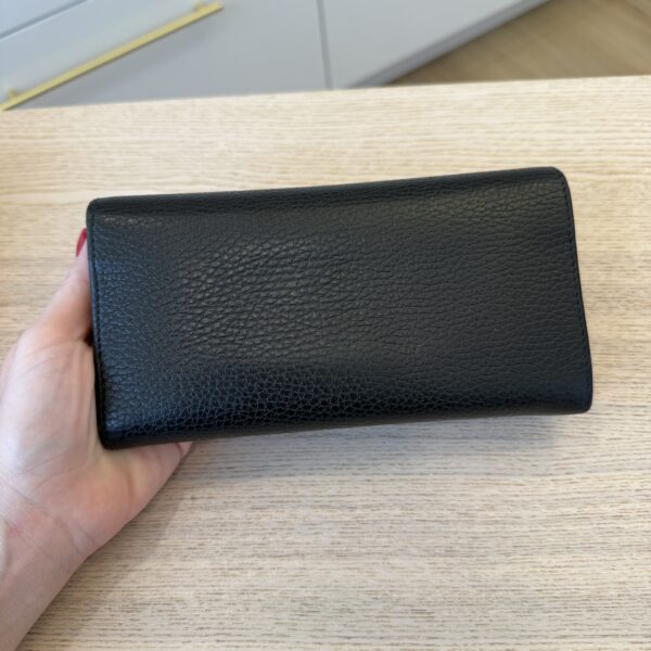 Gucci Dollar Calfskin Petite GG Marmont Wallet Black