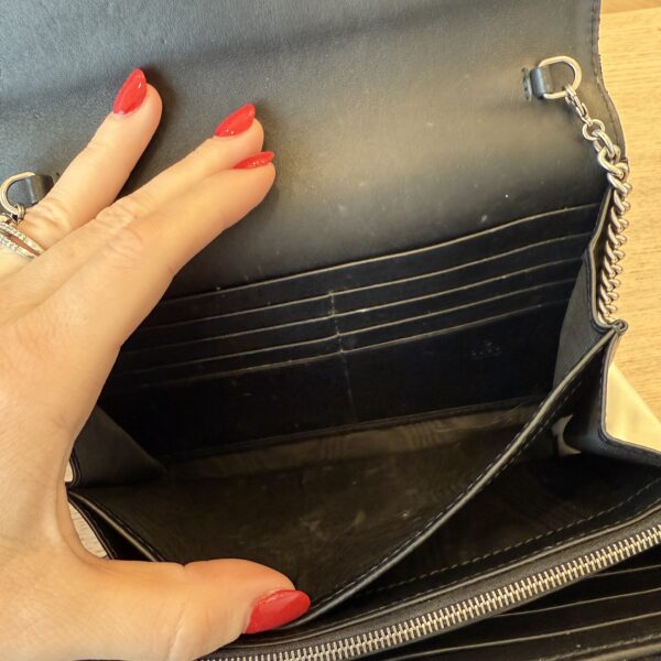 Gucci Velvet Crystal GG Monogram Mini Dionysus Chain Wallet Blue Black