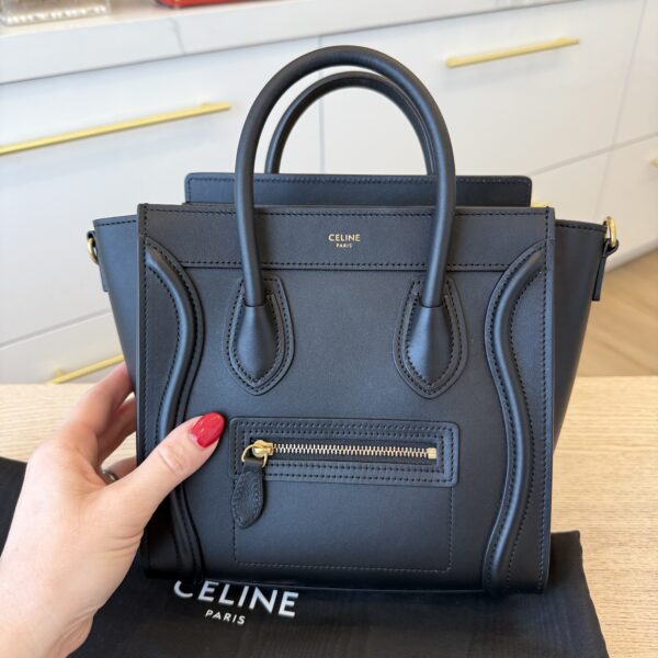 Celine Smooth Calfskin Nano Luggage Black