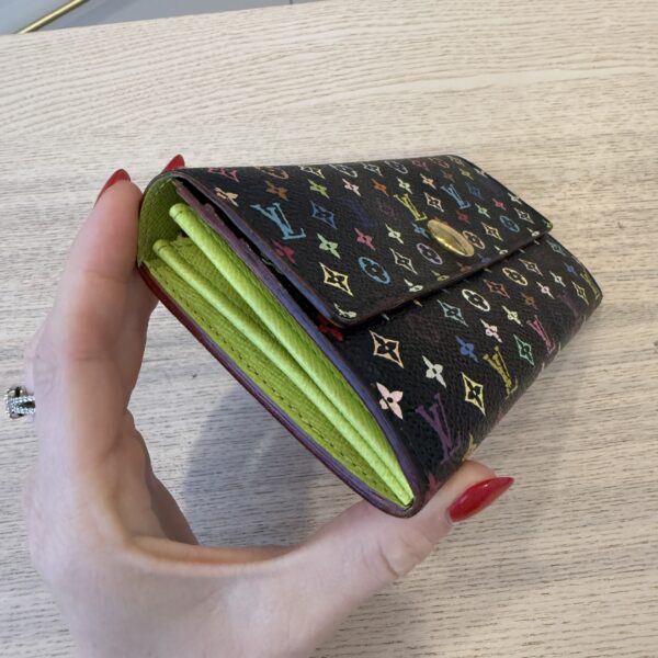 Louis Vuitton Multicolor Monogram Sarah Wallet Noir and Pistachio