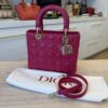 Christian Dior Lambskin Cannage Medium Lady Dior Gold Hardware Pink