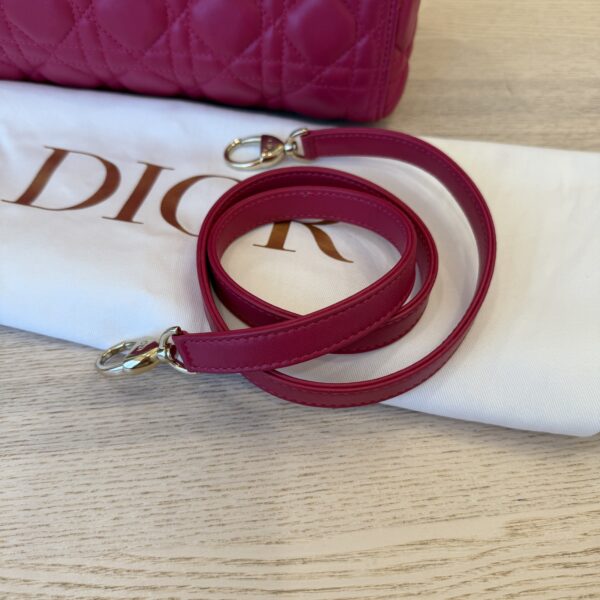Christian Dior Lambskin Cannage Medium Lady Dior Gold Hardware Pink