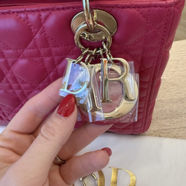Christian Dior Lambskin Cannage Medium Lady Dior Gold Hardware Pink