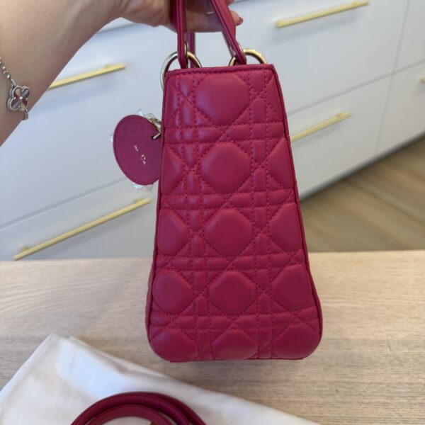 Christian Dior Lambskin Cannage Medium Lady Dior Gold Hardware Pink