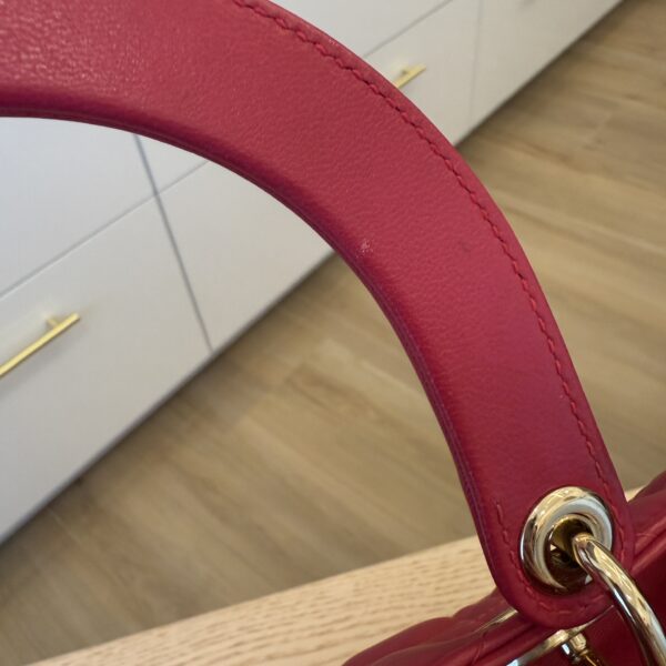 Christian Dior Lambskin Cannage Medium Lady Dior Gold Hardware Pink