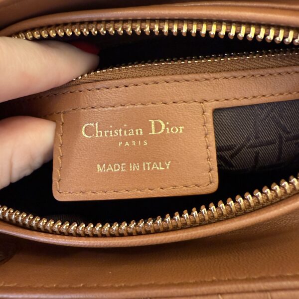 Christian Dior Lambskin Cannage Medium Lady Dior Caramel Gold Hardware