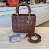 Christian Dior Lambskin Cannage Medium Lady Dior Caramel Gold Hardware