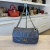 Chanel Metallic Crackled Calfskin Perforated Drill Flap Silver