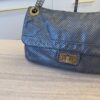 Chanel Metallic Crackled Calfskin Perforated Drill Flap Silver