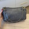 Chanel Metallic Crackled Calfskin Perforated Drill Flap Silver