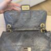 Chanel Metallic Crackled Calfskin Perforated Drill Flap Silver