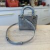 Christian Dior Metallic Patent Micro-Cannage Mini Lady Dior Silver