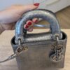 Christian Dior Metallic Patent Micro-Cannage Mini Lady Dior Silver