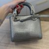 Christian Dior Metallic Patent Micro-Cannage Mini Lady Dior Silver