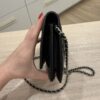 Chanel Calfskin Quilted Wallet on Chain WOC Black Silver Hardware