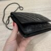 Chanel Calfskin Quilted Wallet on Chain WOC Black Silver Hardware