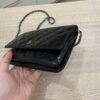 Chanel Calfskin Quilted Wallet on Chain WOC Black Silver Hardware