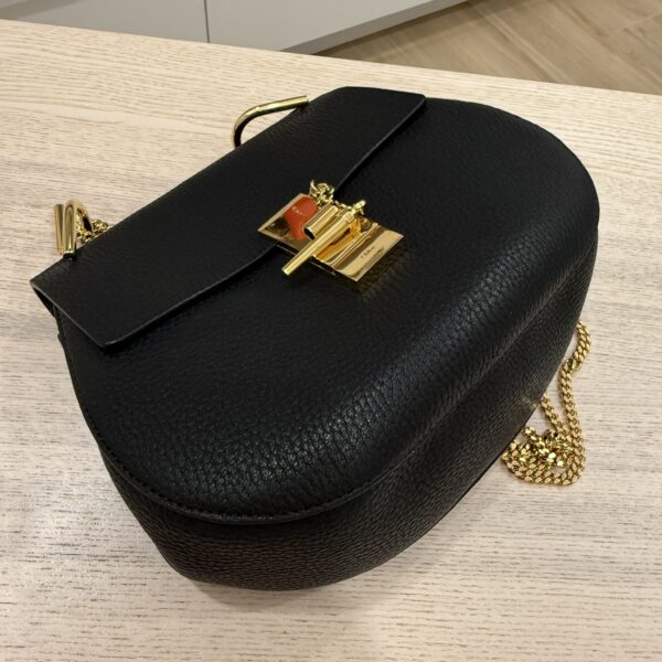 Chloe Grained Lambskin Drew Shoulder Bag Black