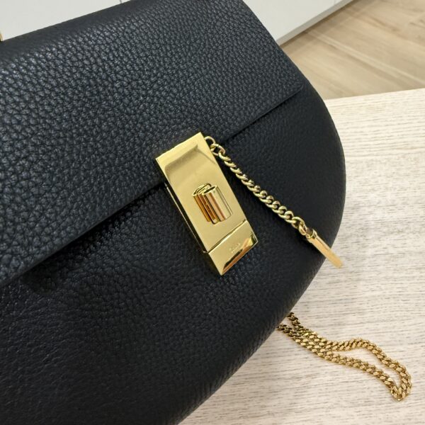 Chloe Grained Lambskin Drew Shoulder Bag Black